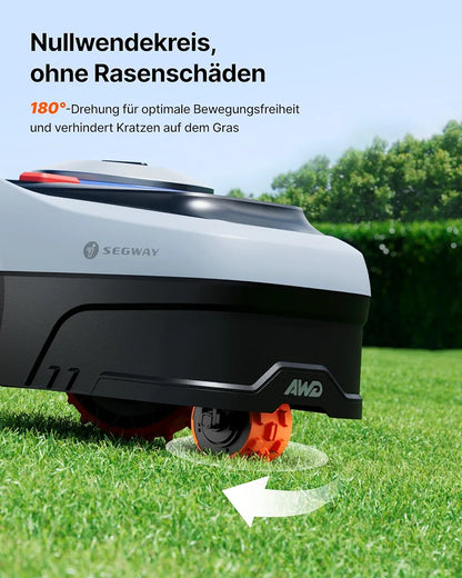 Segway Navimow i205 AWD  Mähroboter ohne Begrenzungskabel mit Garage S, für 500 m², Allradantrieb für 45% Steigung, NRTK+Vision, Keine RTK Antenne erforderlich 
