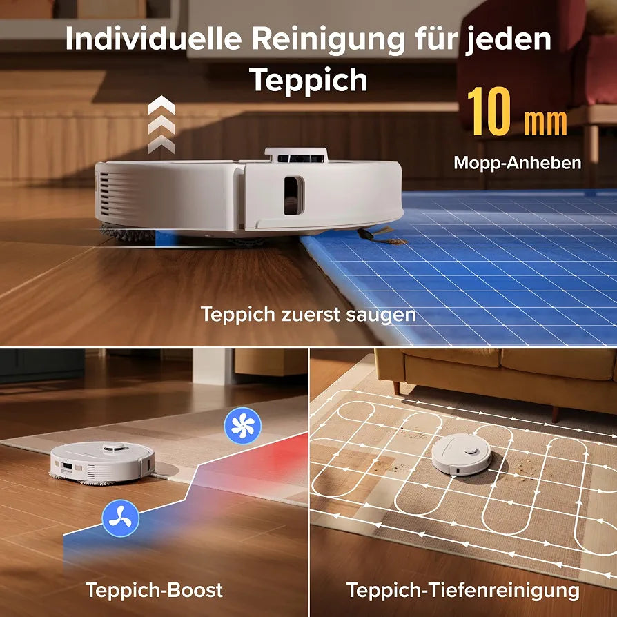 roborock Qrevo S Pro Set Saugroboter mit Wischfunktion, 18.500 Pa Saugkraft
