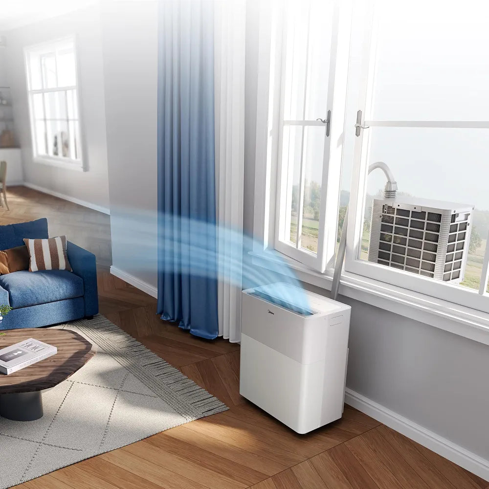 Midea PortaSplit-E Mobile Klimaanlage,Kühlen A++/Heizen A+, 12000 BTU 3,5kW,Mini-Split-Klimaanlage, Farbe Pfirsich,für Räume bis zu 42 m² / 105 m³, nur 39 dB im Silent-Modus [Energieklasse A++]