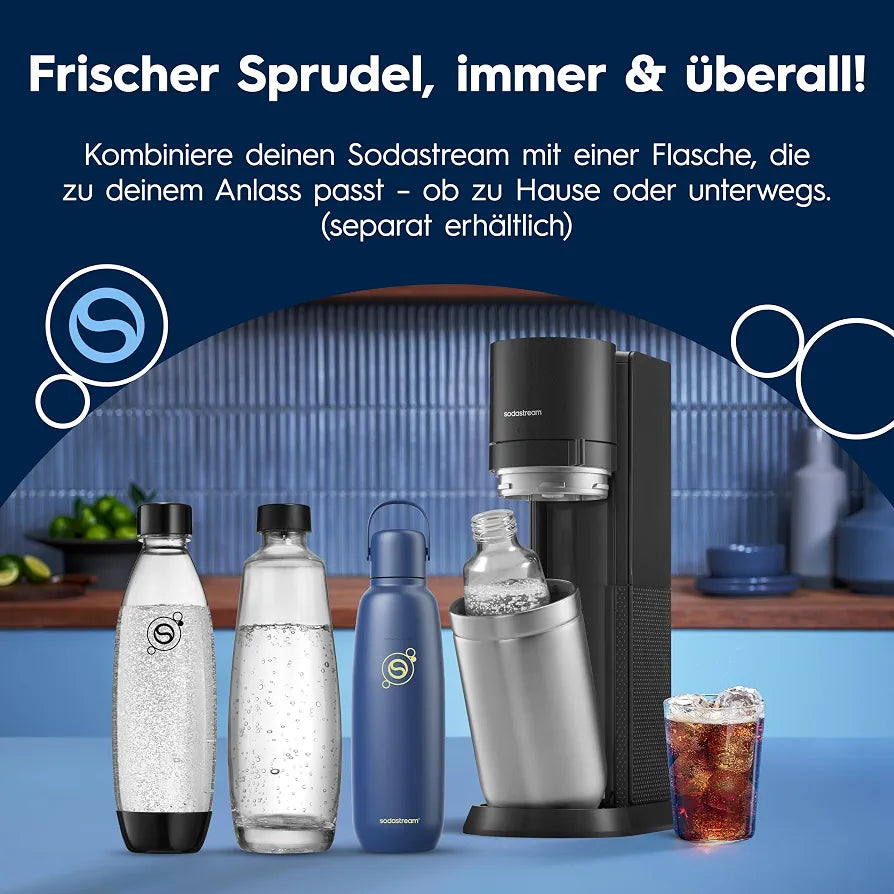 SodaStream DUO Wassersprudler - 4x 1L Sprudlerflaschen & CO2-Zylinder