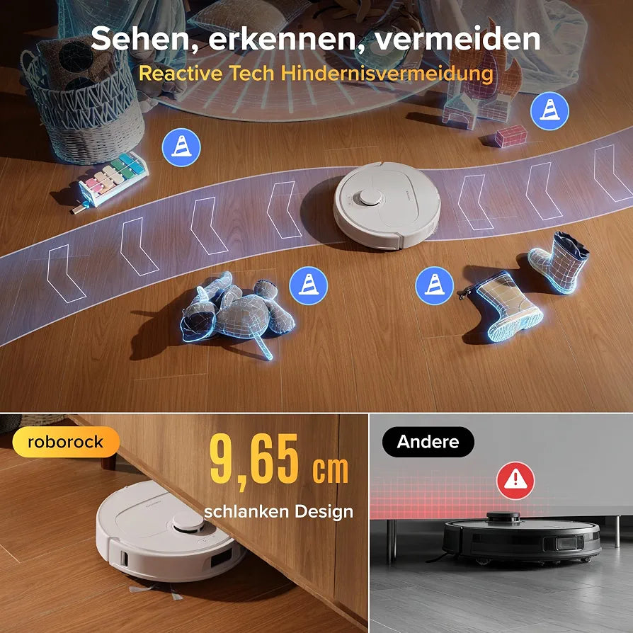 roborock Qrevo S Pro Set Saugroboter mit Wischfunktion, 18.500 Pa Saugkraft