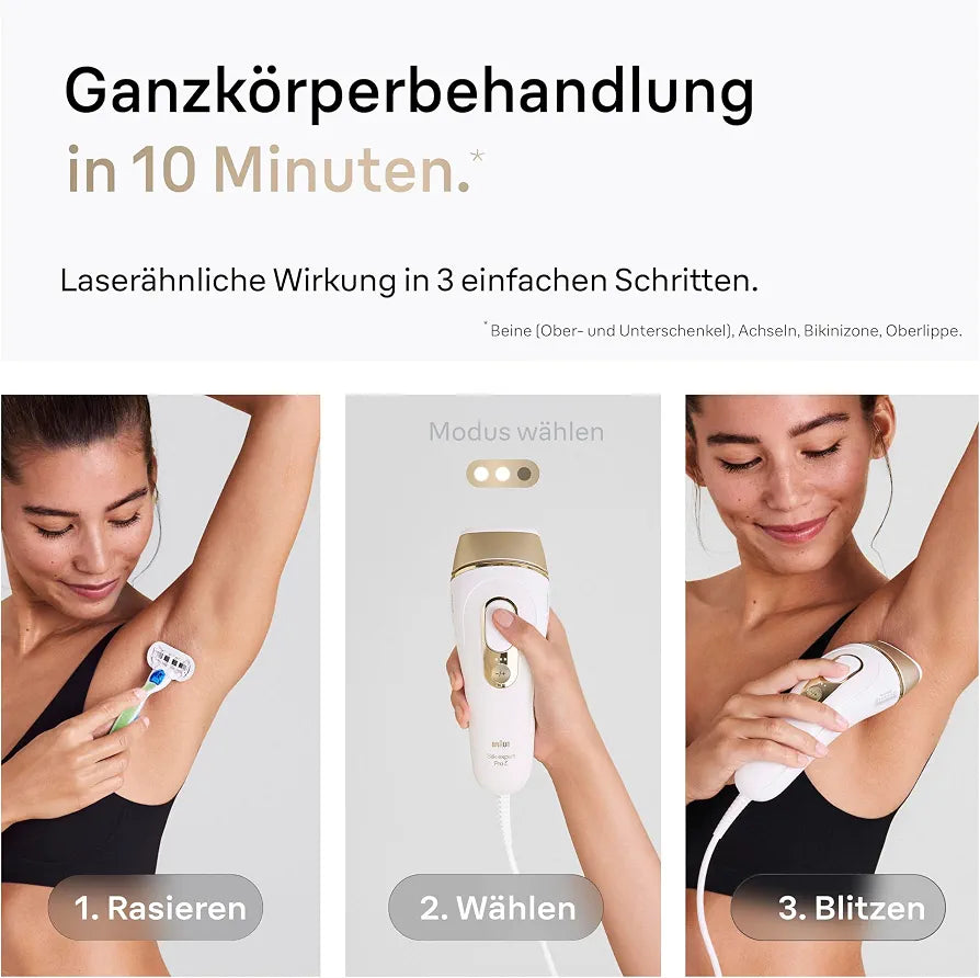 Braun IPL Geräte Haarentfernung Silk·expert Pro 5, PL5157, Weiß/Gold