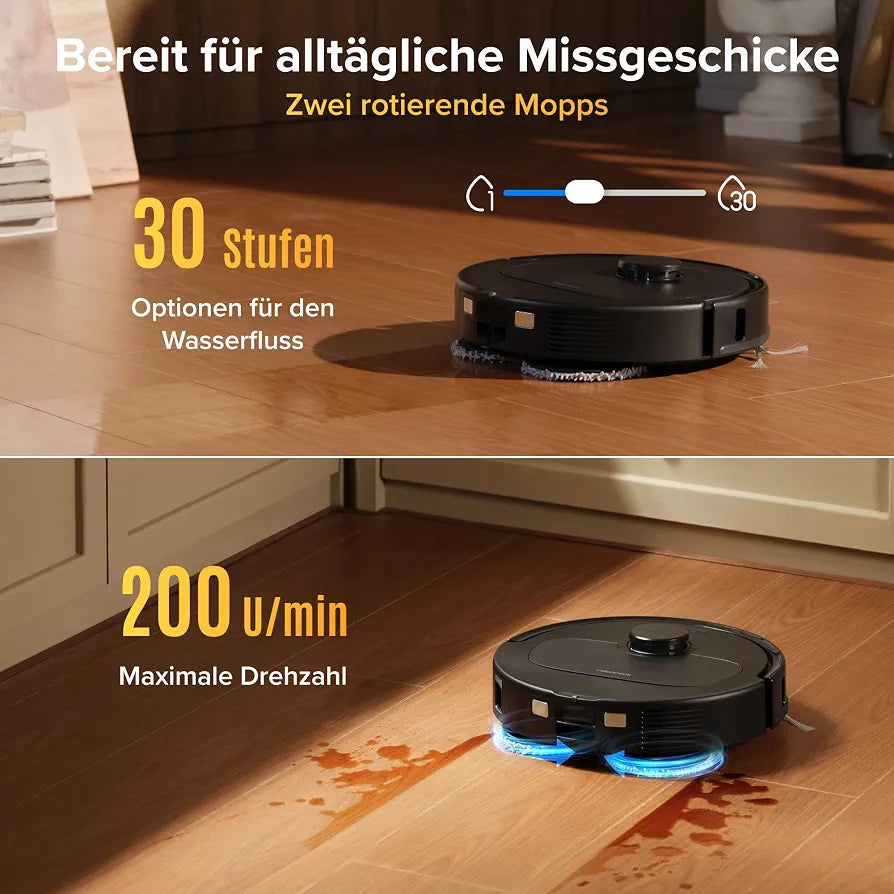 roborock Qrevo S Pro Set Saugroboter mit Wischfunktion, 18.500 Pa Saugkraft