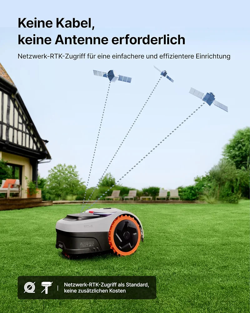 Segway Navimow i205 AWD  Mähroboter ohne Begrenzungskabel mit Garage S, für 500 m², Allradantrieb für 45% Steigung, NRTK+Vision, Keine RTK Antenne erforderlich 