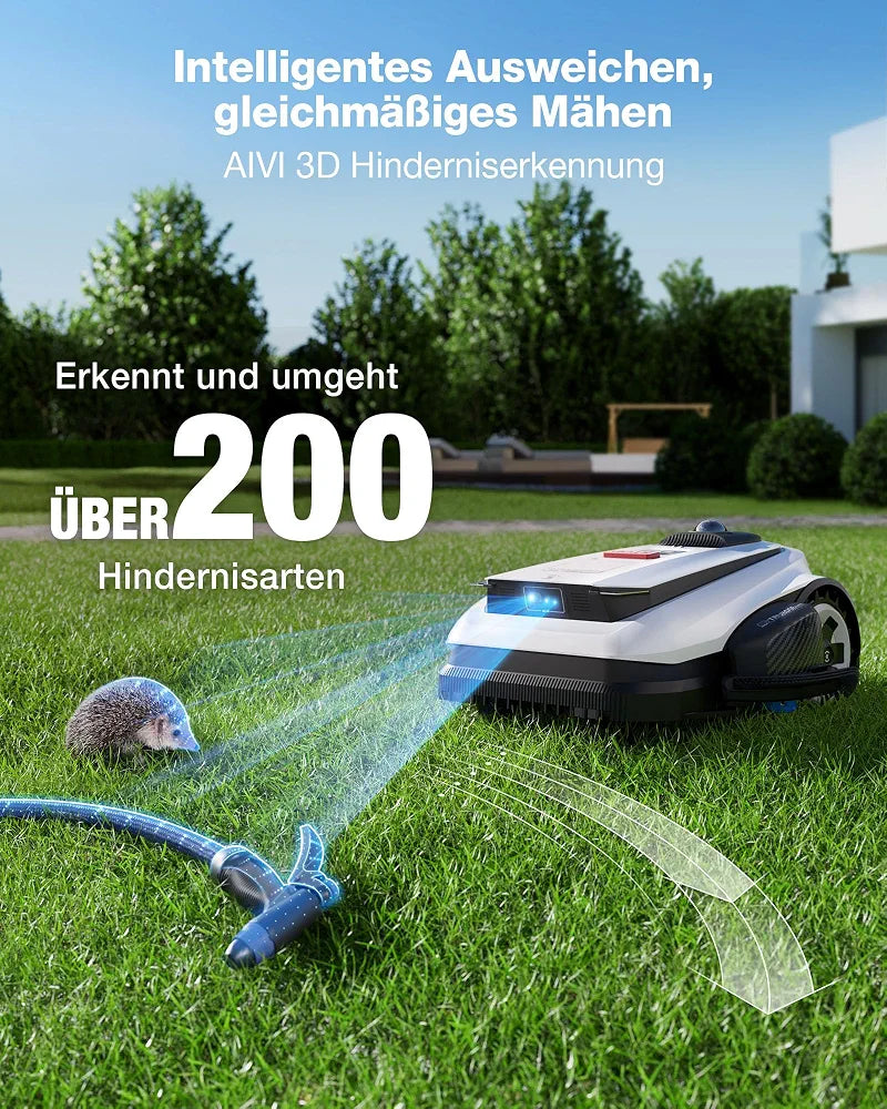 ECOVACS GOAT A1600 LiDAR PRO Care Kit Mähroboter ohne Begrenzungskabel, 1.600 m², 360° Dual-LiDAR-Navigation, automatische Kartierung, KI-3D-Hindernisvermeidung, superschnelles Laden, 50 % Steigung