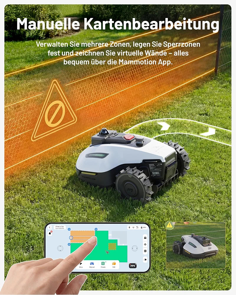 MAMMOTION YUKA mini 2 800 LiDAR Mähroboter ohne Begrenzungskabel