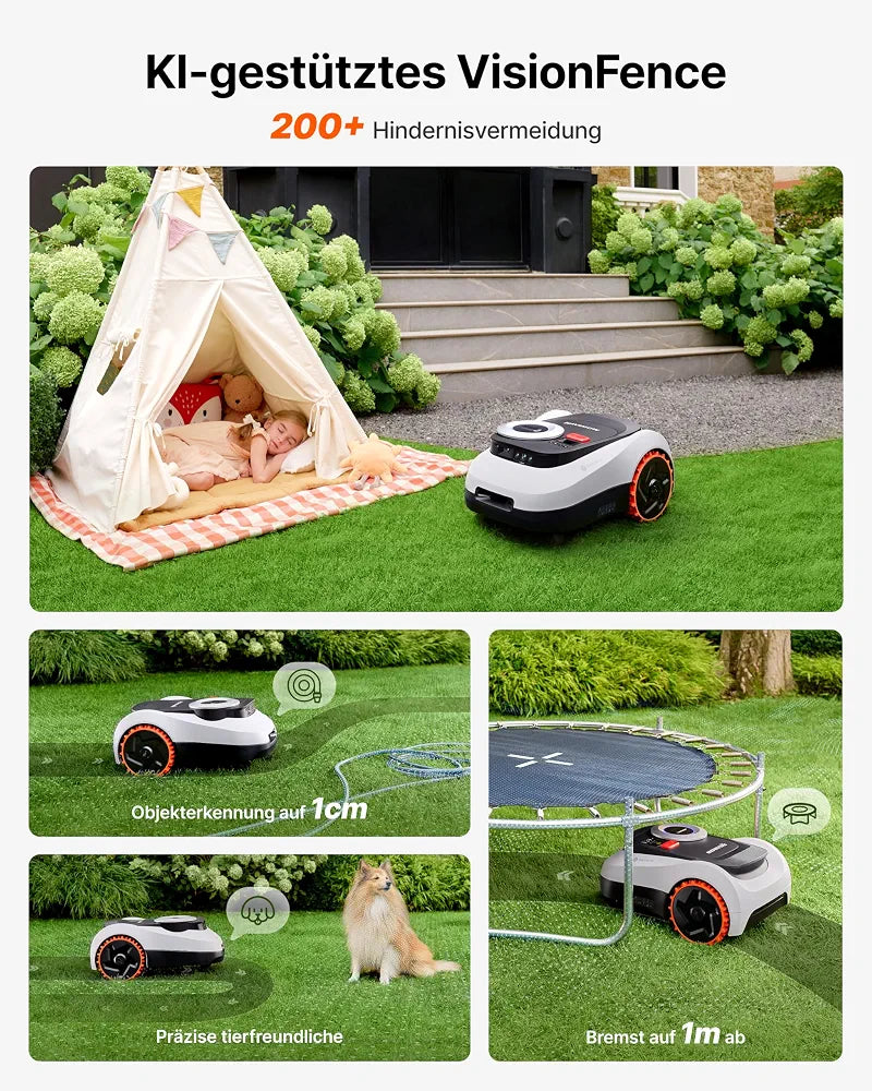 Segway Navimow i208 LiDAR + Garage M, Mähroboter ohne Begrenzungskabel für 800 m², bis 45% Steigung, Solid-State LiDAR + Vision, Auto. Kartieren, int. 4G, Ohne Drähte oder Antenne 