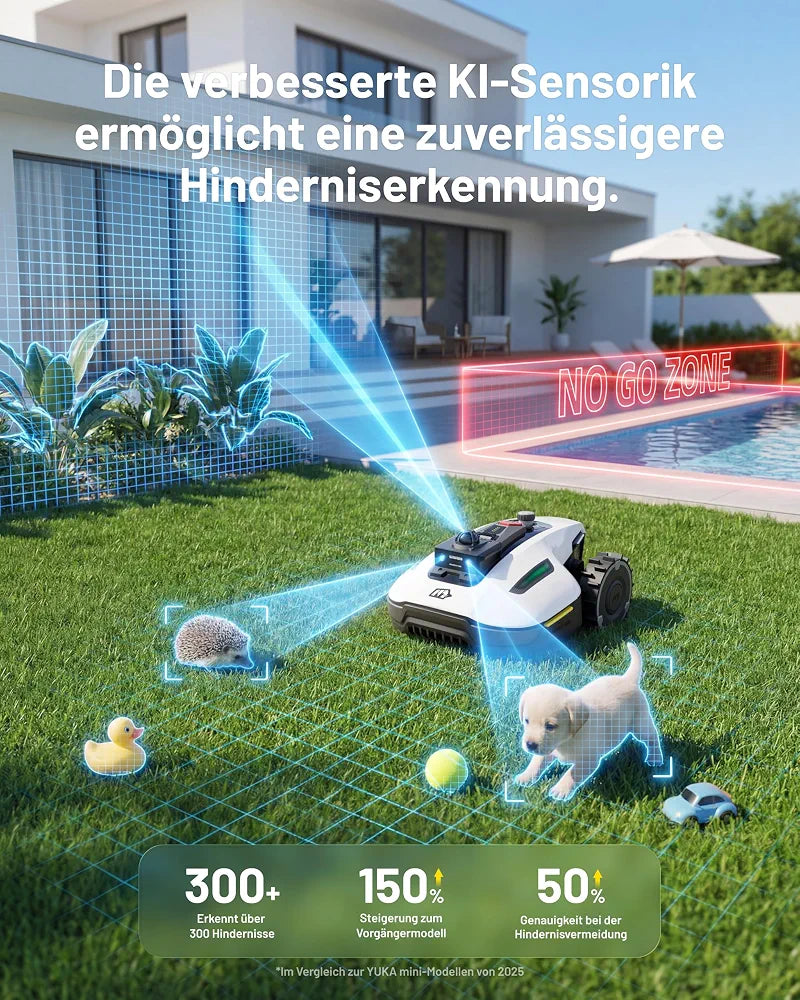 MAMMOTION YUKA mini 2 800 LiDAR Mähroboter ohne Begrenzungskabel